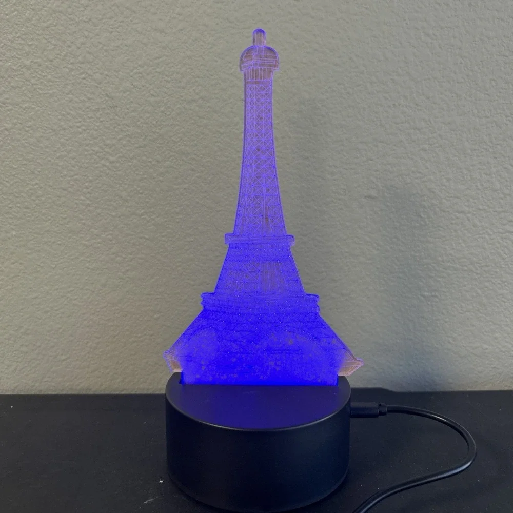 creative 3d visualization lamp 7 Color Display, With Remote , Paris Eiffel Tower
